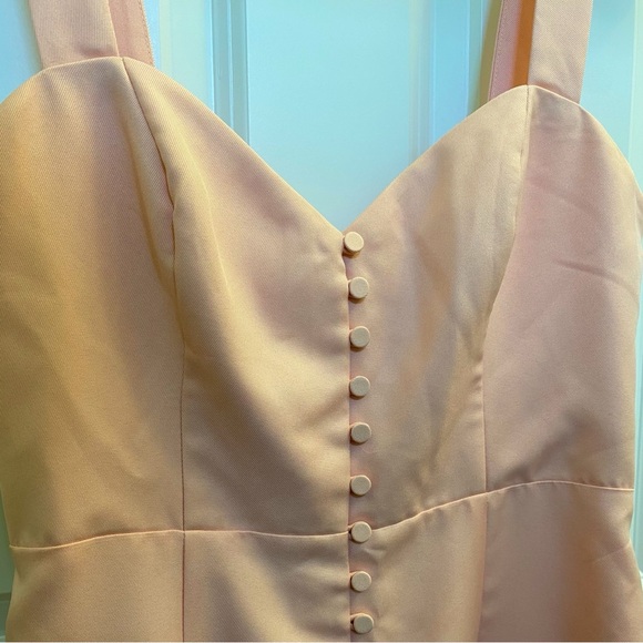 Fame and Partners Peach Bodycon Maxi Dress Button Down Sweetheart Neckline - Picture 6 of 8